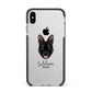 Belgian Malinois Personalised Apple iPhone Xs Max Impact Case Black Edge on Silver Phone