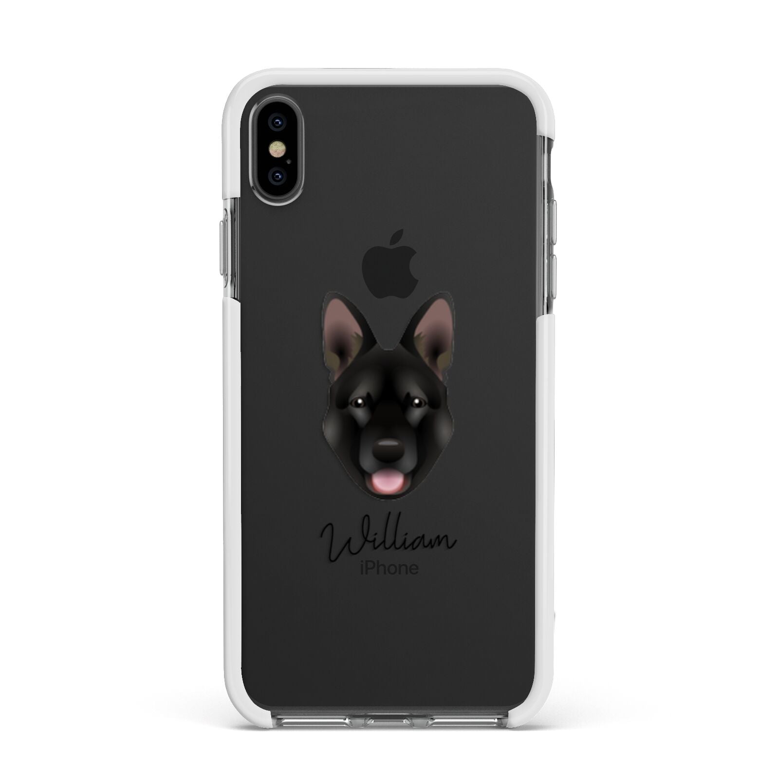 Belgian Malinois Personalised Apple iPhone Xs Max Impact Case White Edge on Black Phone