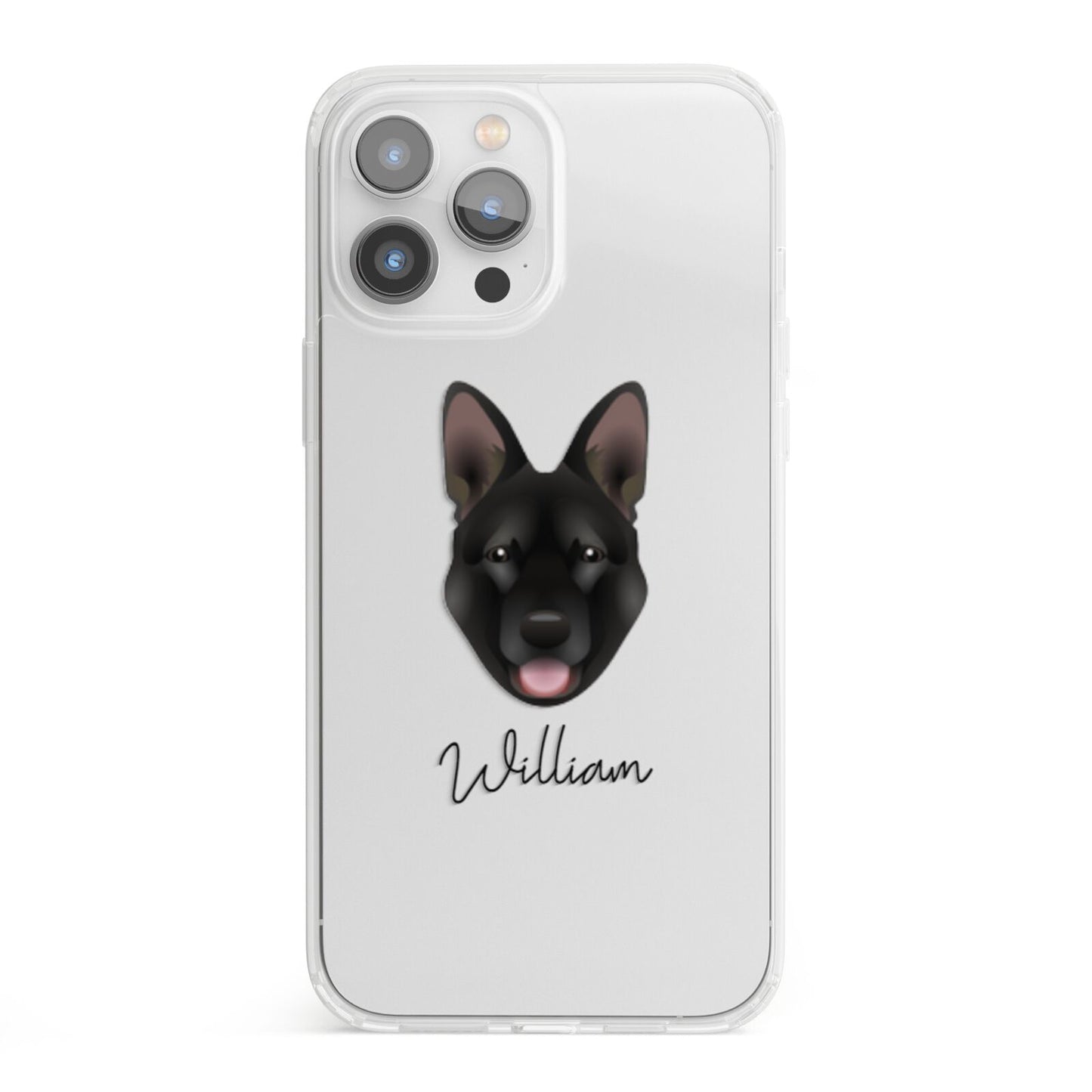 Belgian Malinois Personalised iPhone 13 Pro Max Clear Bumper Case