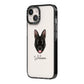 Belgian Malinois Personalised iPhone 14 Black Impact Case Side Angle on Silver phone