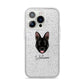 Belgian Malinois Personalised iPhone 14 Pro Glitter Tough Case Silver