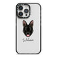 Belgian Malinois Personalised iPhone 14 Pro Max Black Impact Case on Silver phone