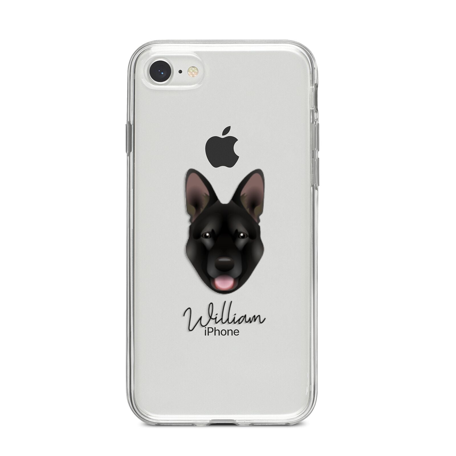 Belgian Malinois Personalised iPhone 8 Bumper Case on Silver iPhone