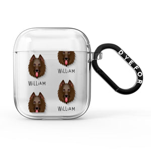 Belgian Shepherd Icon with Name AirPods Case