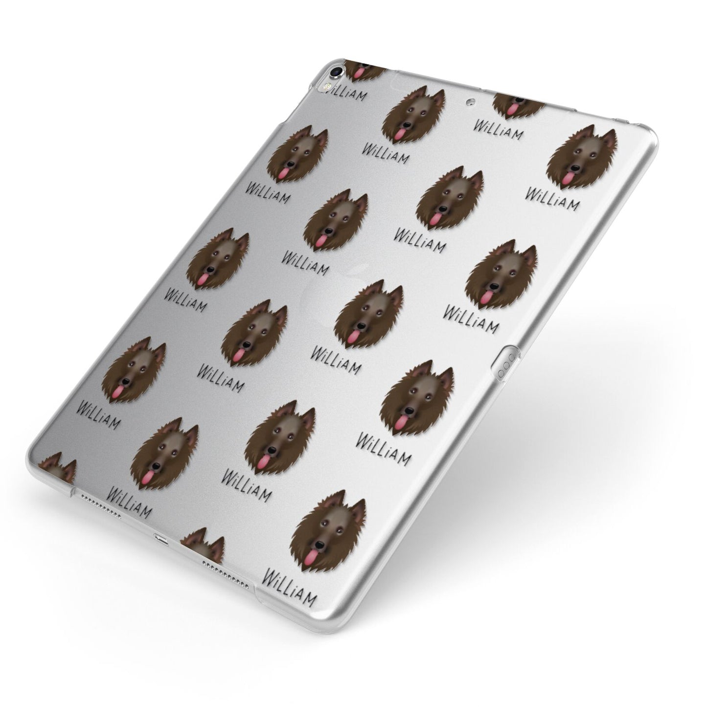 Belgian Shepherd Icon with Name Apple iPad Case on Silver iPad Side View