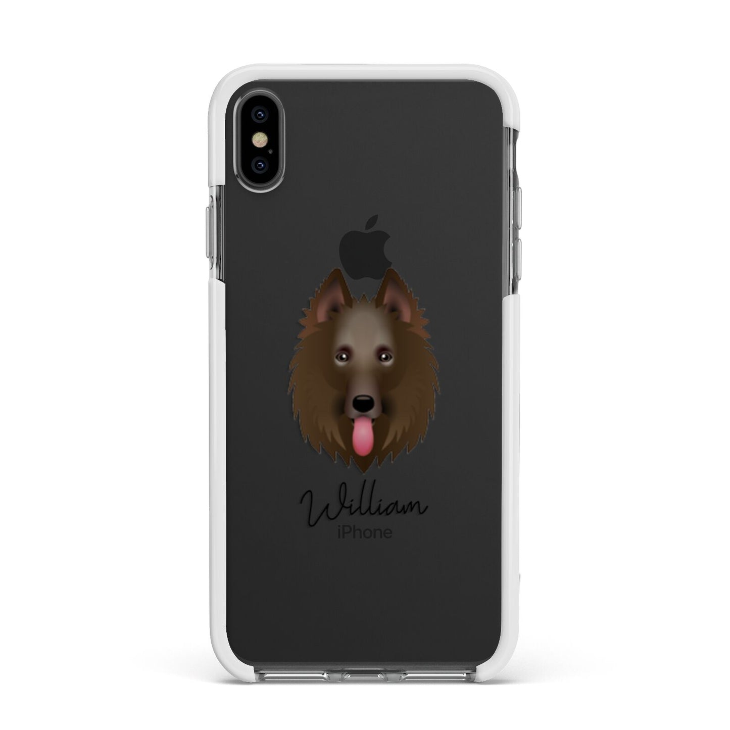 Belgian Shepherd Personalised Apple iPhone Xs Max Impact Case White Edge on Black Phone