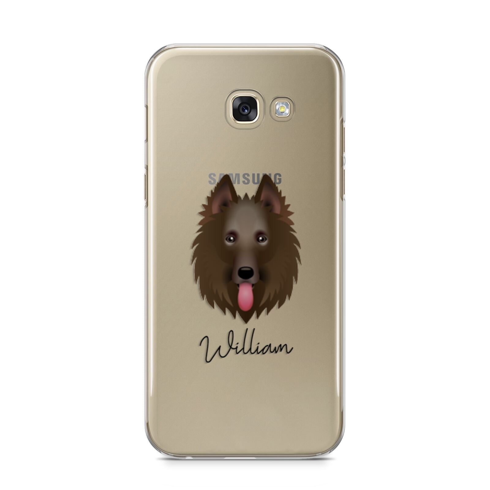 Belgian Shepherd Personalised Samsung Galaxy A5 2017 Case on gold phone