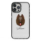 Belgian Shepherd Personalised iPhone 13 Pro Max Black Impact Case on Silver phone