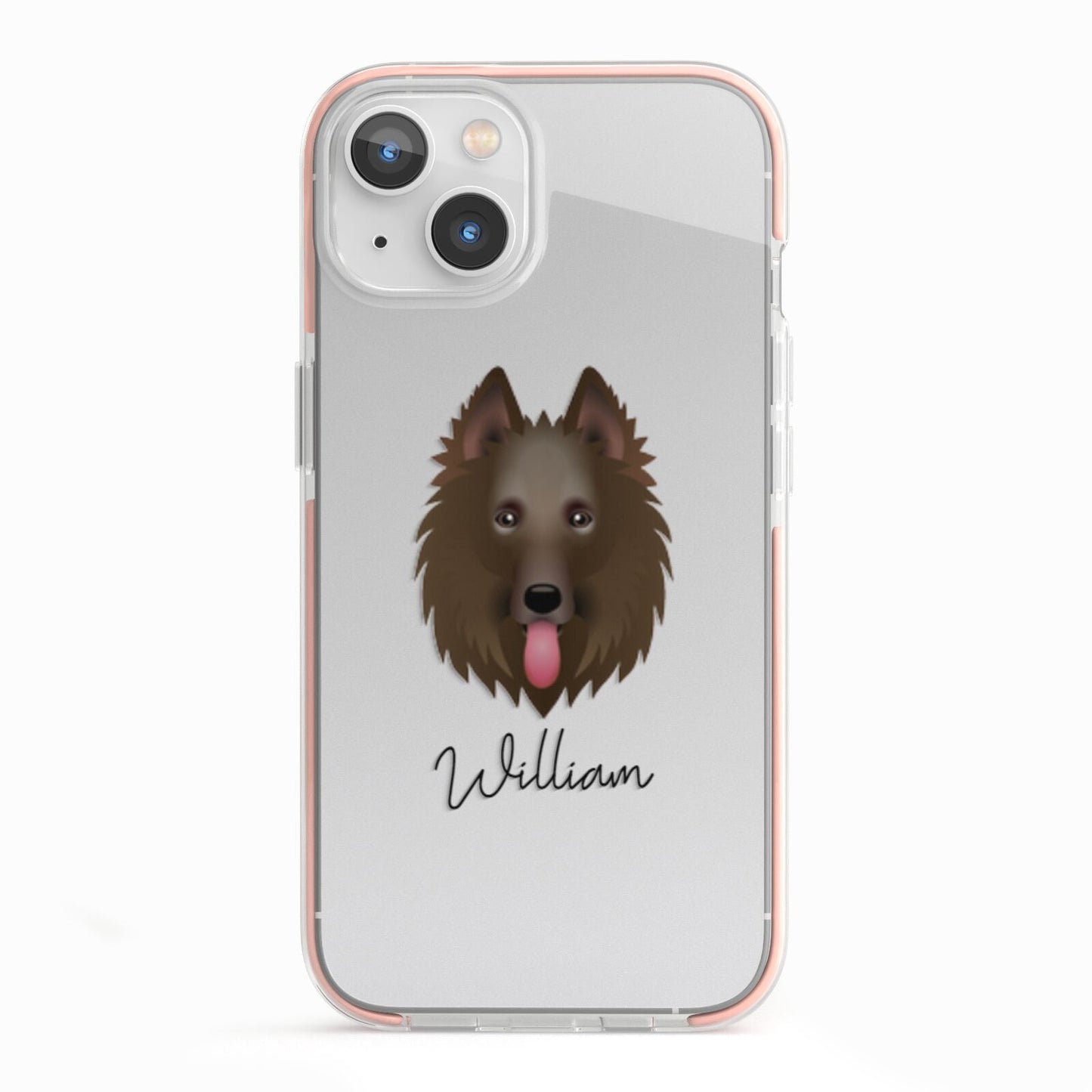 Belgian Shepherd Personalised iPhone 13 TPU Impact Case with Pink Edges