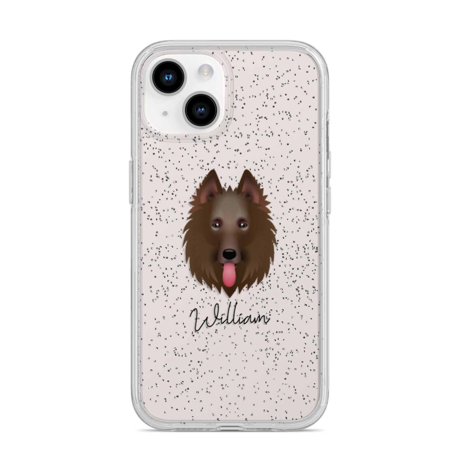 Belgian Shepherd Personalised iPhone 14 Glitter Tough Case Starlight