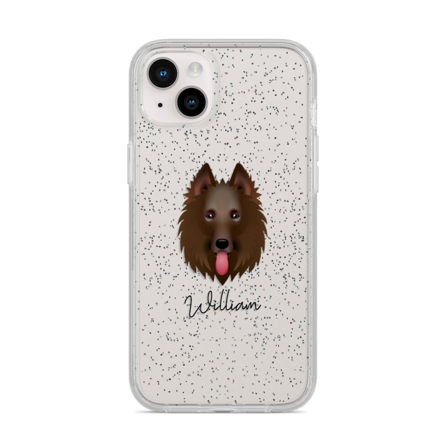 Belgian Shepherd Personalised iPhone 14 Plus Glitter Tough Case Starlight