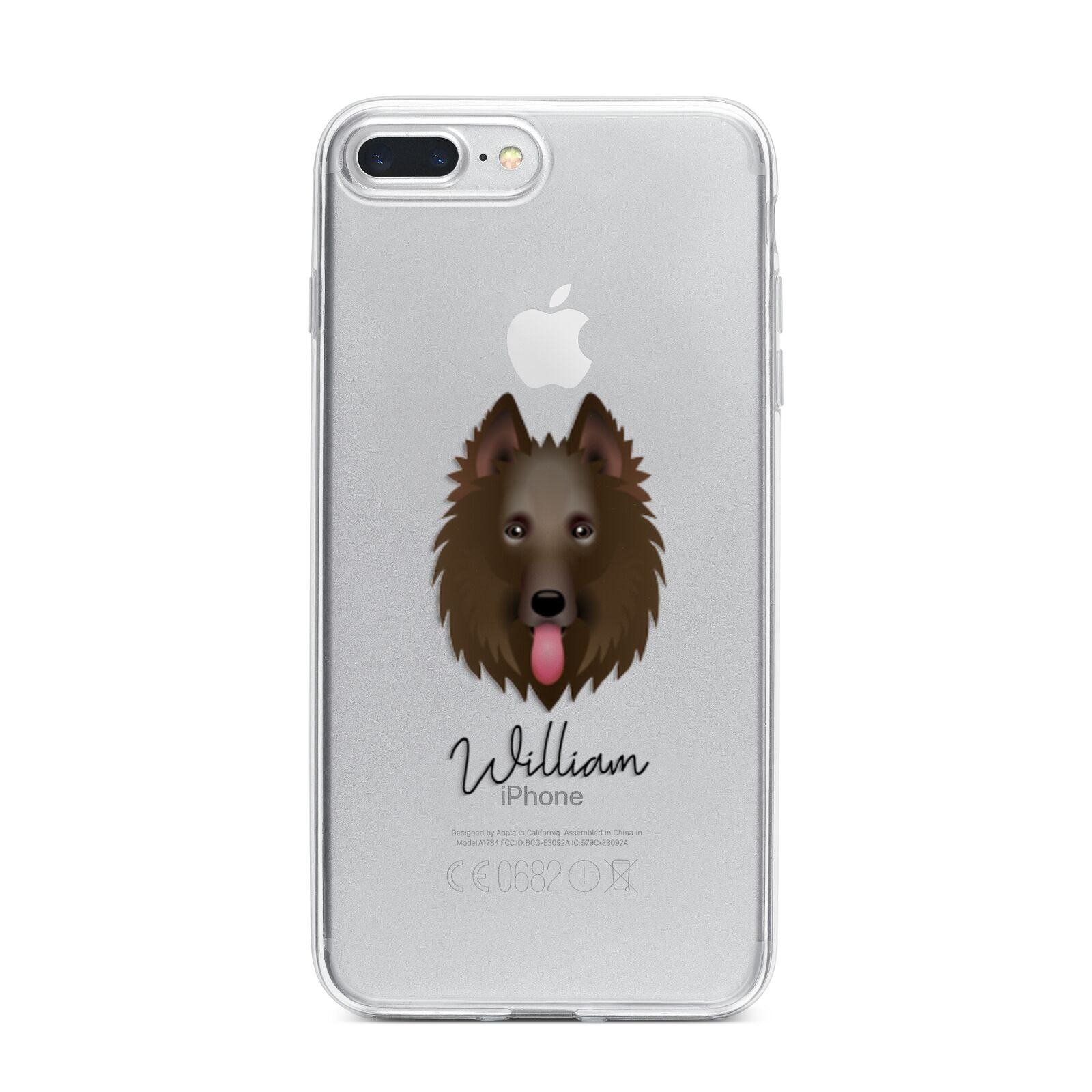 Belgian Shepherd Personalised iPhone 7 Plus Bumper Case on Silver iPhone