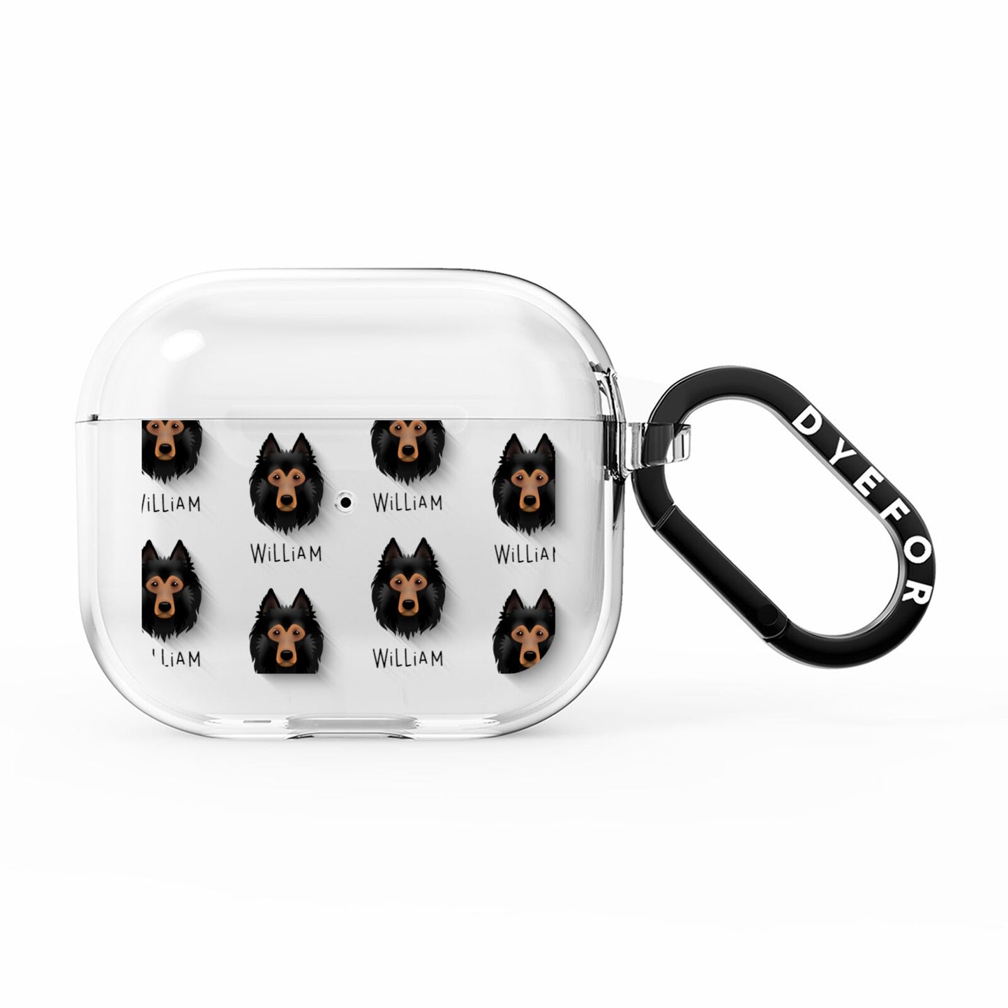 Belgian Tervuren Icon with Name AirPods Clear Case 3rd Gen