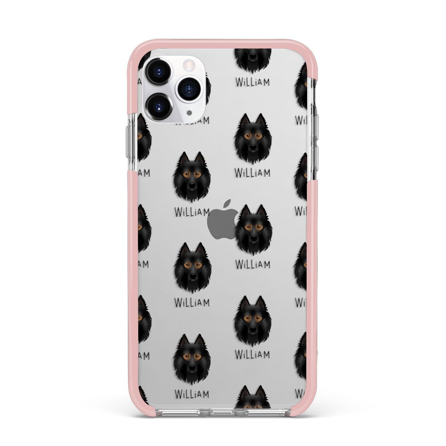 Belgian Tervuren Icon with Name iPhone 11 Pro Max Impact Pink Edge Case