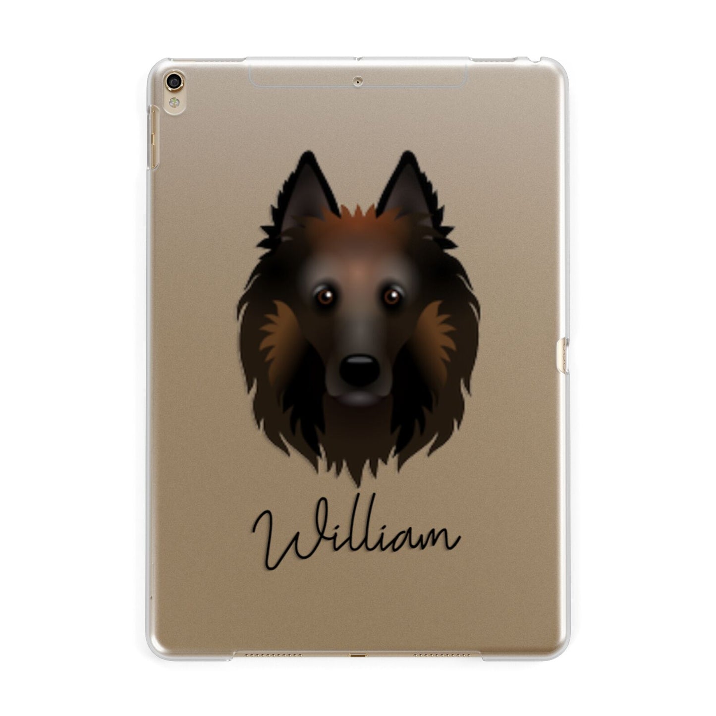 Belgian Tervuren Personalised Apple iPad Gold Case