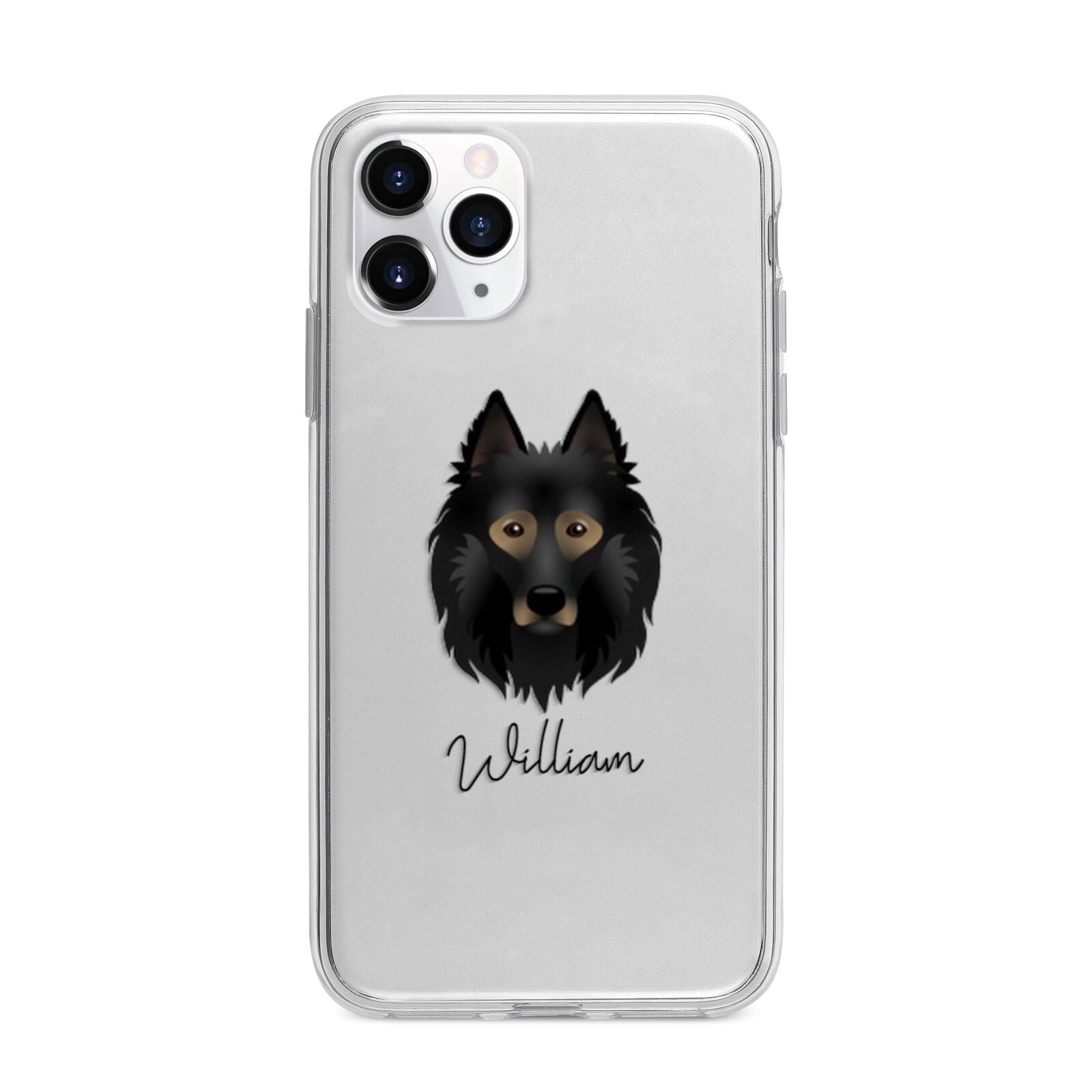 Belgian Tervuren Personalised Apple iPhone 11 Pro in Silver with Bumper Case