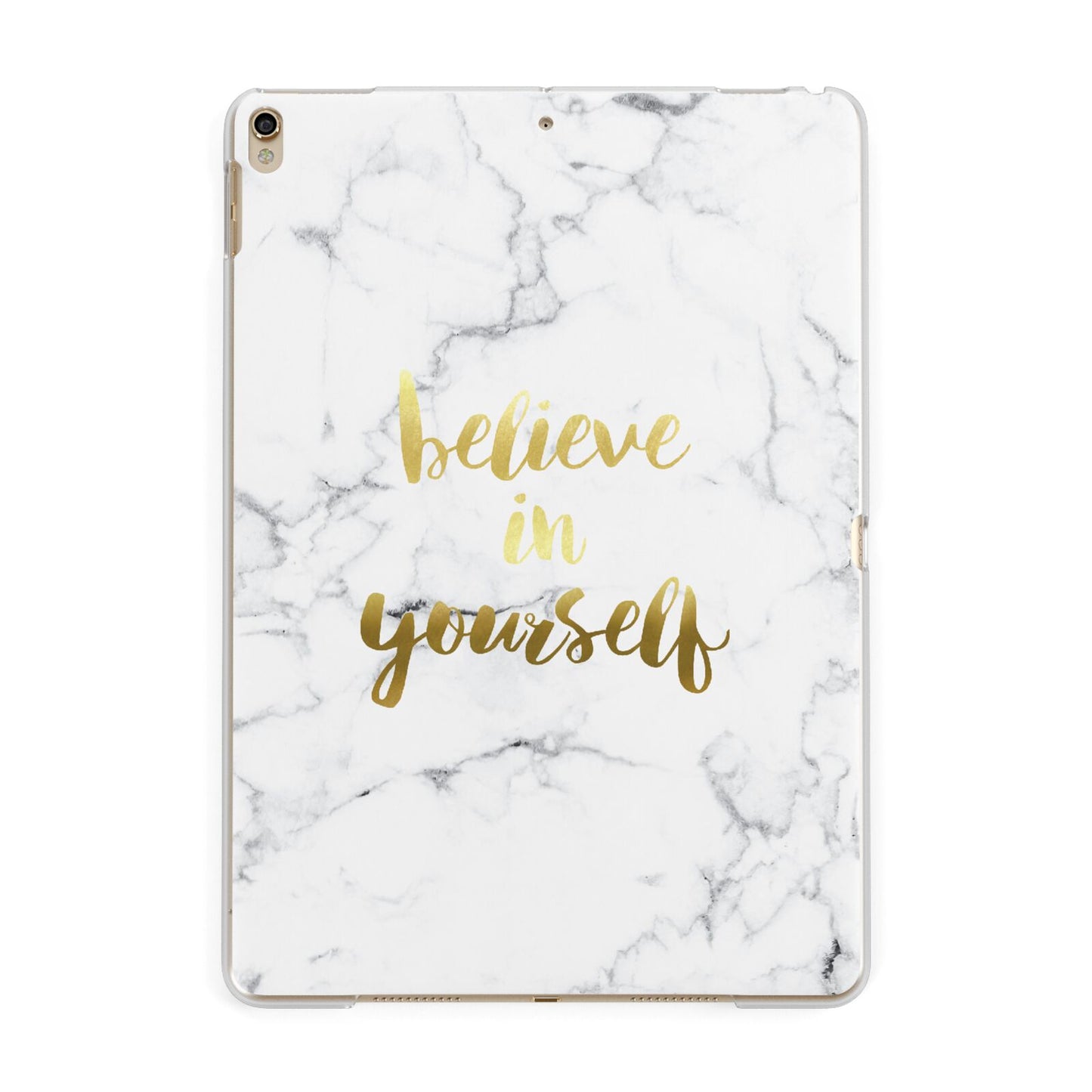 Believe In Yourself Gold Marble Apple iPad Gold Case