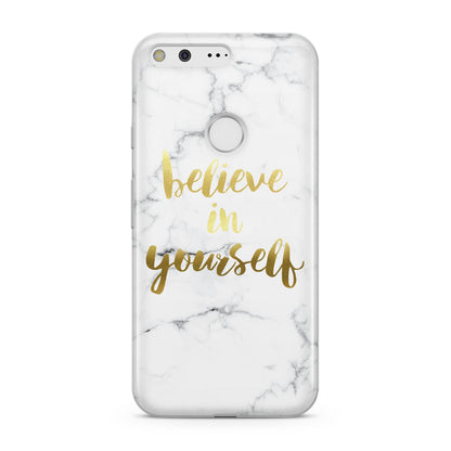 Believe In Yourself Gold Marble Google Pixel Case