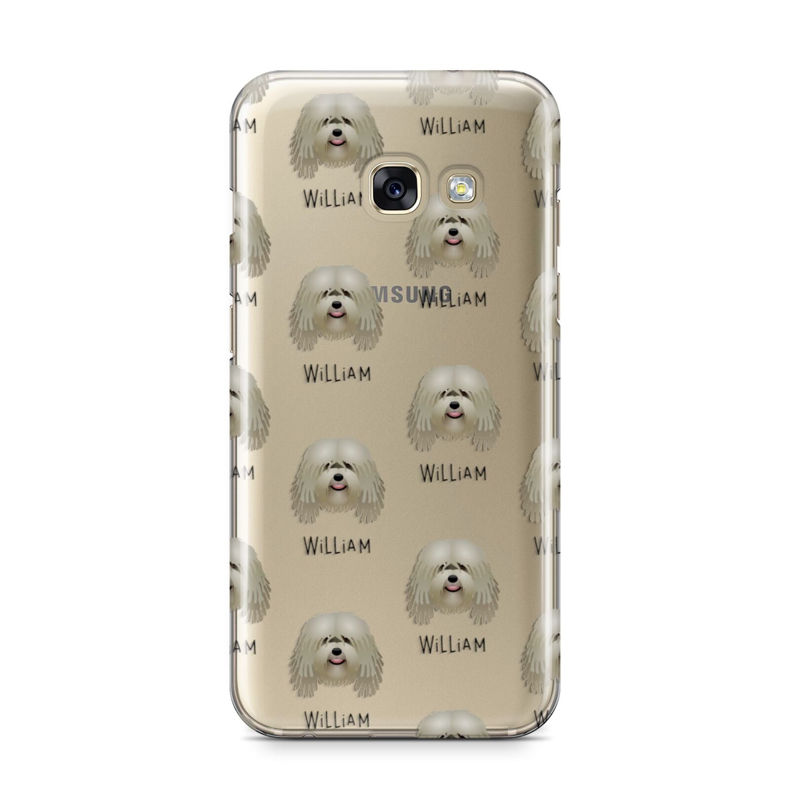 Bergamasco Icon with Name Samsung Galaxy A3 2017 Case on gold phone