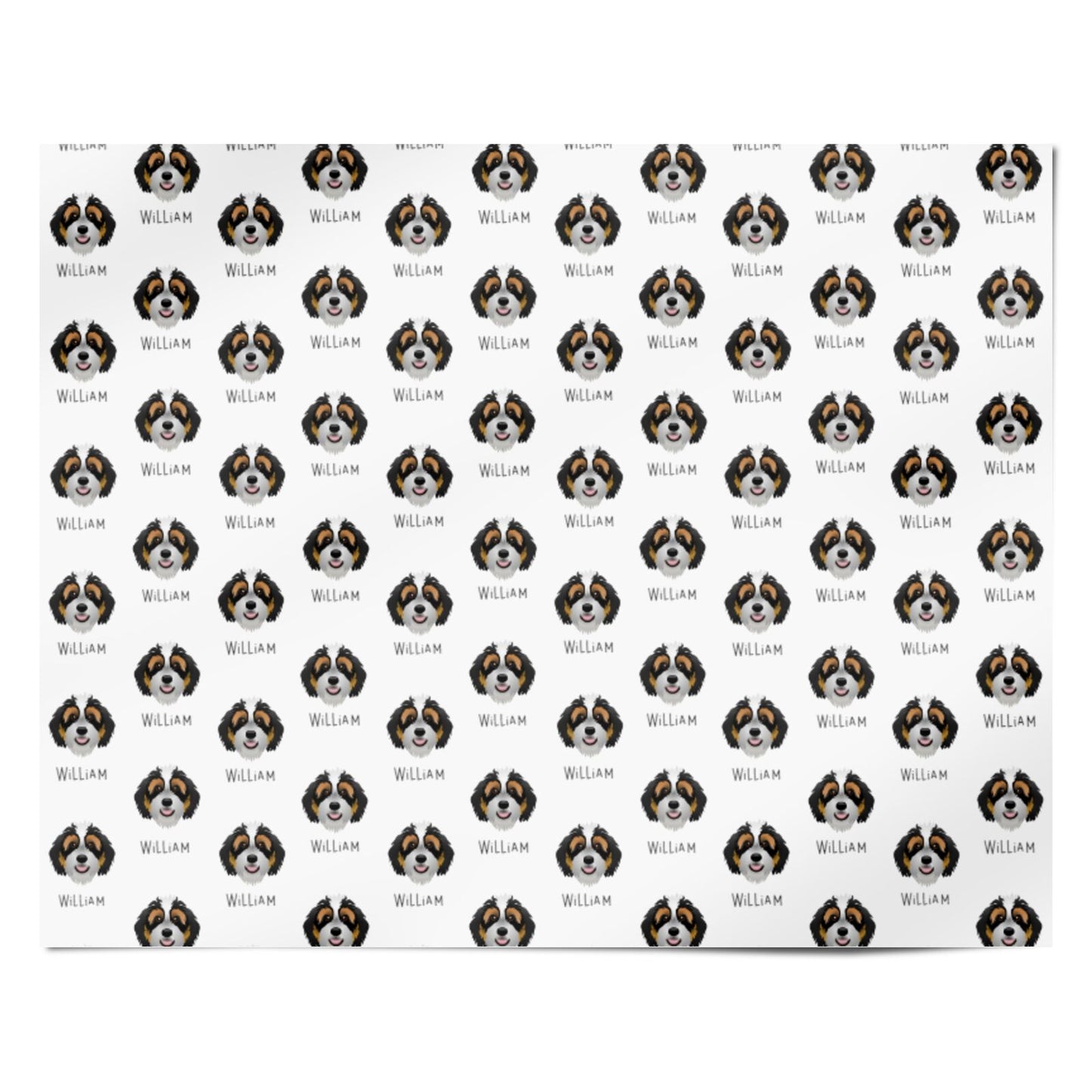 Bernedoodle Icon with Name Personalised Wrapping Paper Alternative