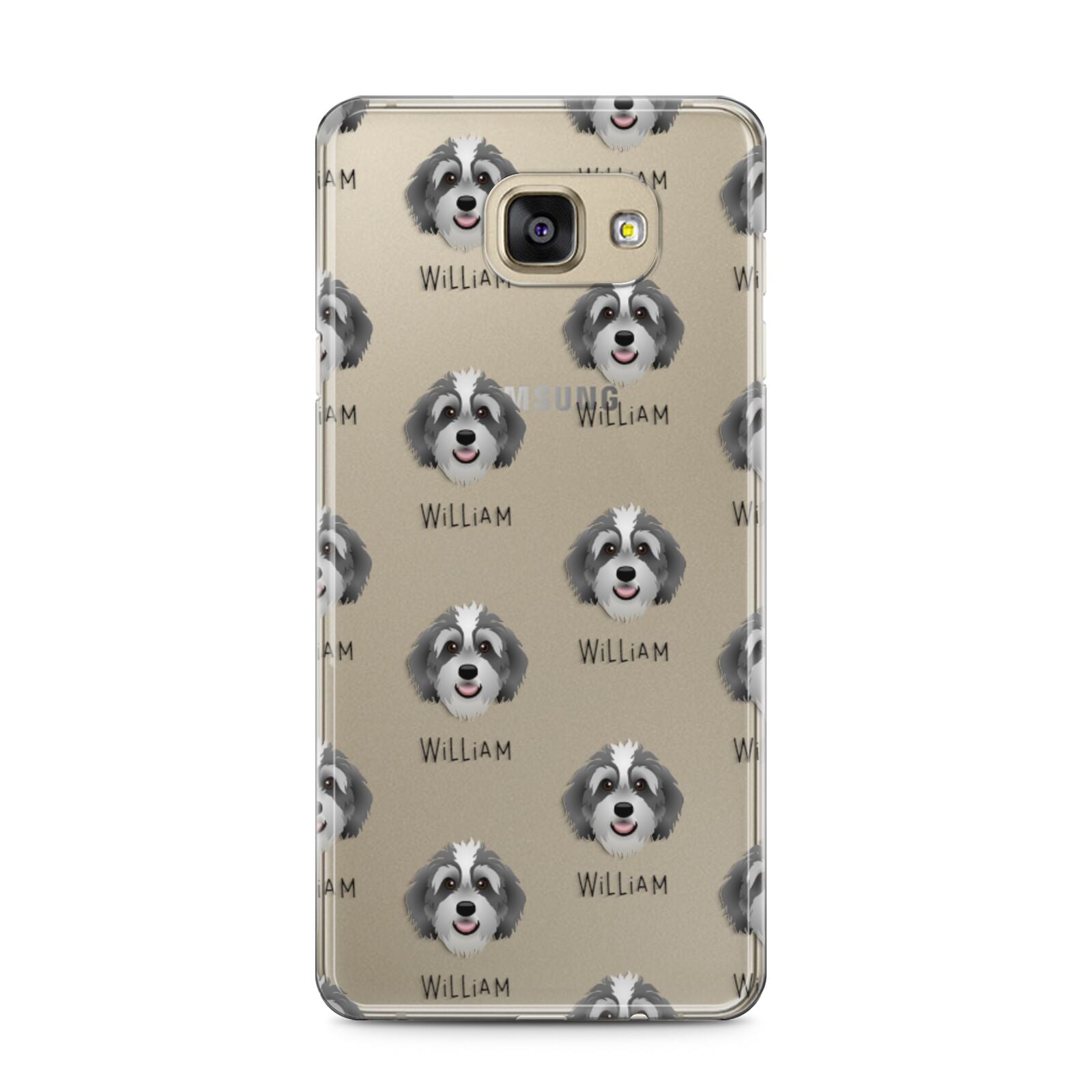 Bernedoodle Icon with Name Samsung Galaxy A5 2016 Case on gold phone