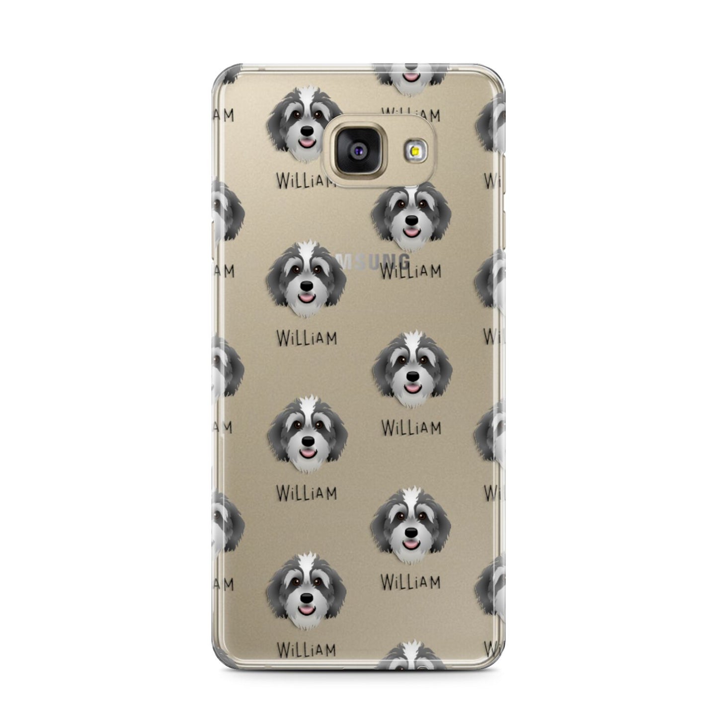 Bernedoodle Icon with Name Samsung Galaxy A7 2016 Case on gold phone