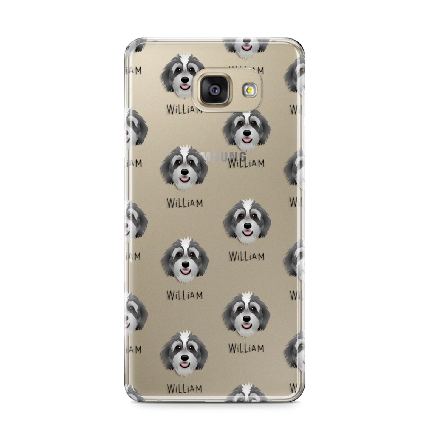 Bernedoodle Icon with Name Samsung Galaxy A9 2016 Case on gold phone