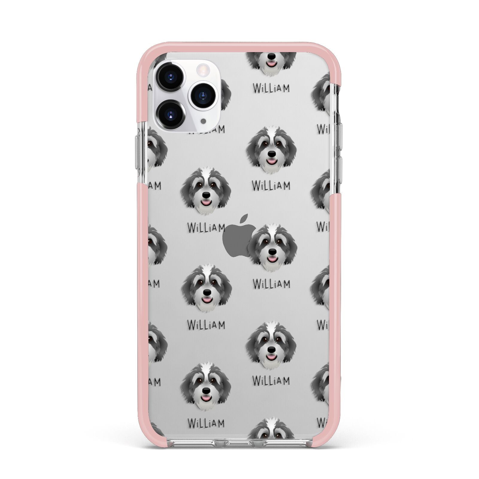 Bernedoodle Icon with Name iPhone 11 Pro Max Impact Pink Edge Case