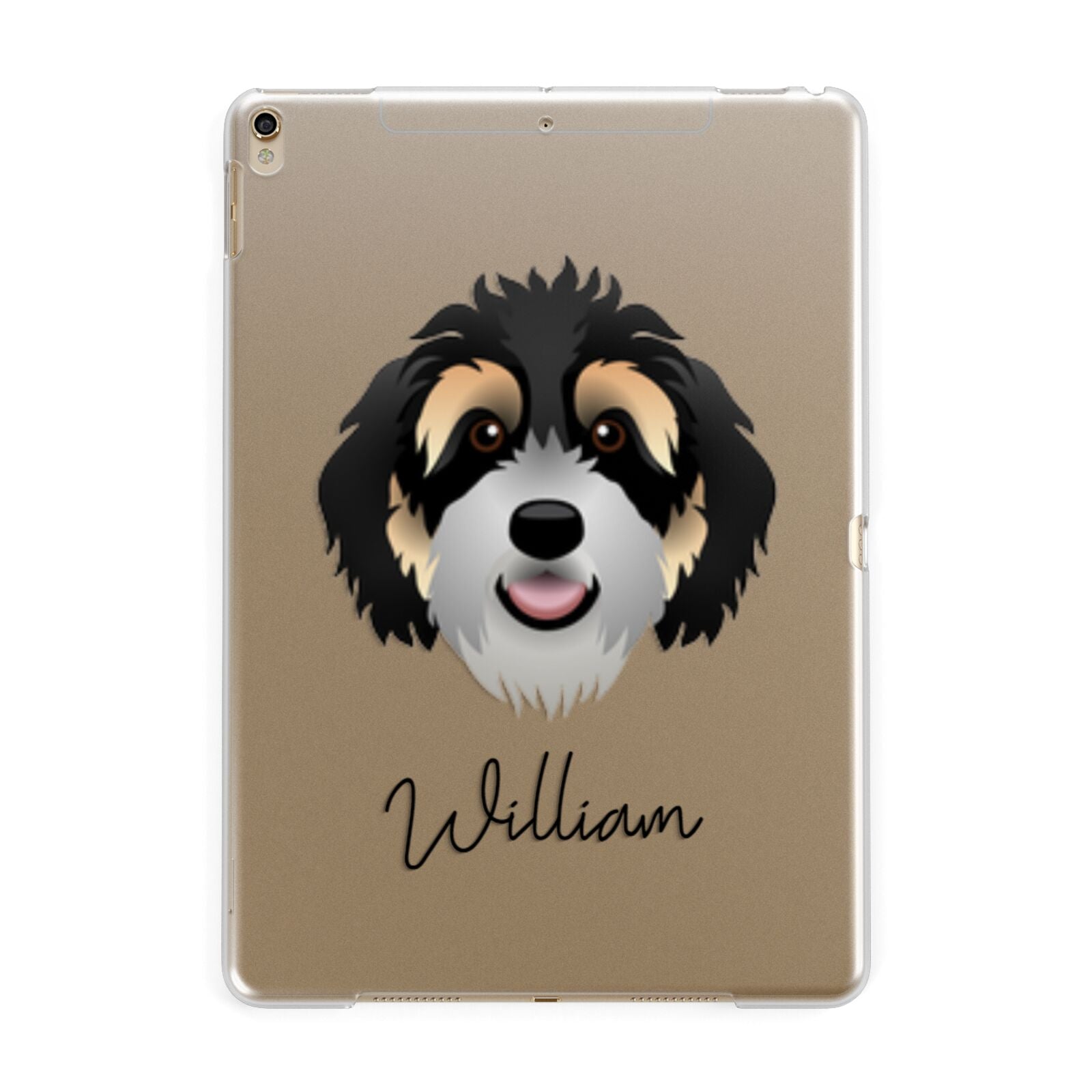 Bernedoodle Personalised Apple iPad Gold Case