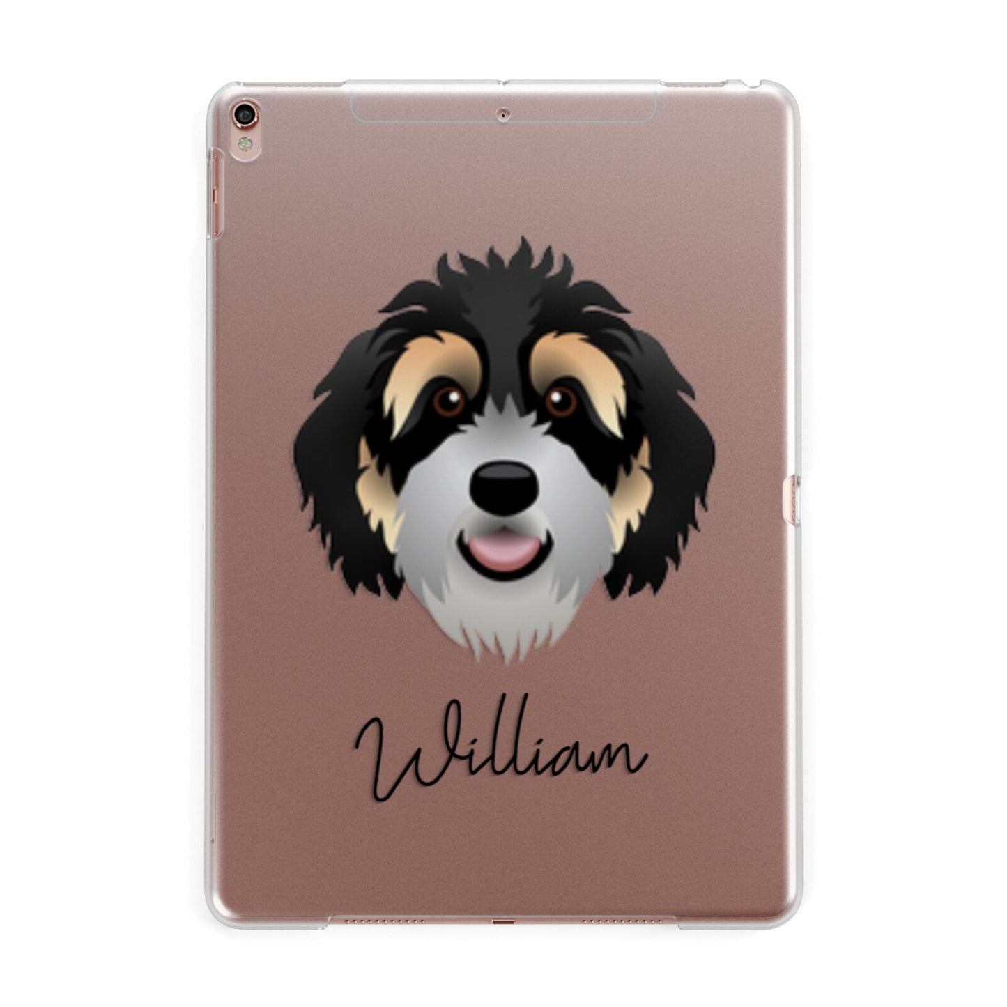 Bernedoodle Personalised Apple iPad Rose Gold Case