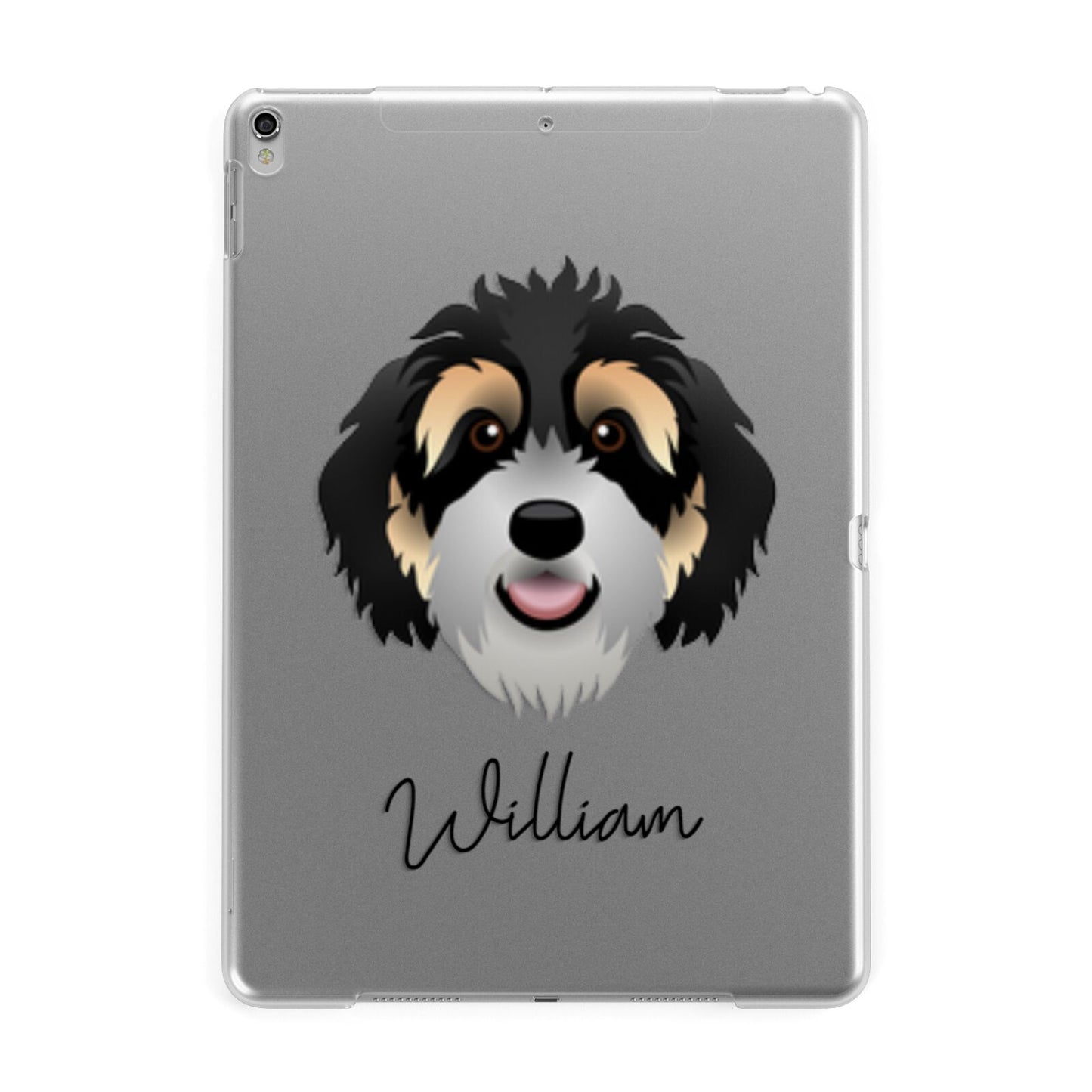 Bernedoodle Personalised Apple iPad Silver Case