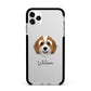 Bernedoodle Personalised Apple iPhone 11 Pro Max in Silver with Black Impact Case