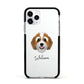 Bernedoodle Personalised Apple iPhone 11 Pro in Silver with Black Impact Case