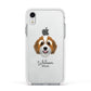 Bernedoodle Personalised Apple iPhone XR Impact Case White Edge on Silver Phone