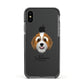 Bernedoodle Personalised Apple iPhone Xs Impact Case Black Edge on Black Phone