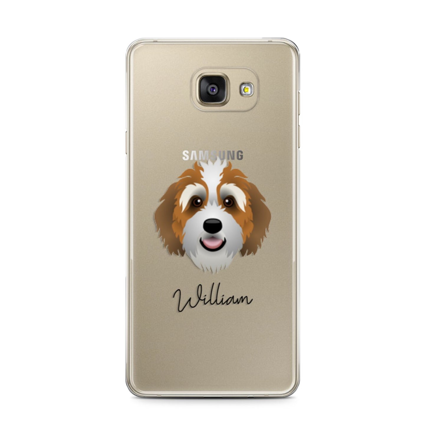 Bernedoodle Personalised Samsung Galaxy A7 2016 Case on gold phone