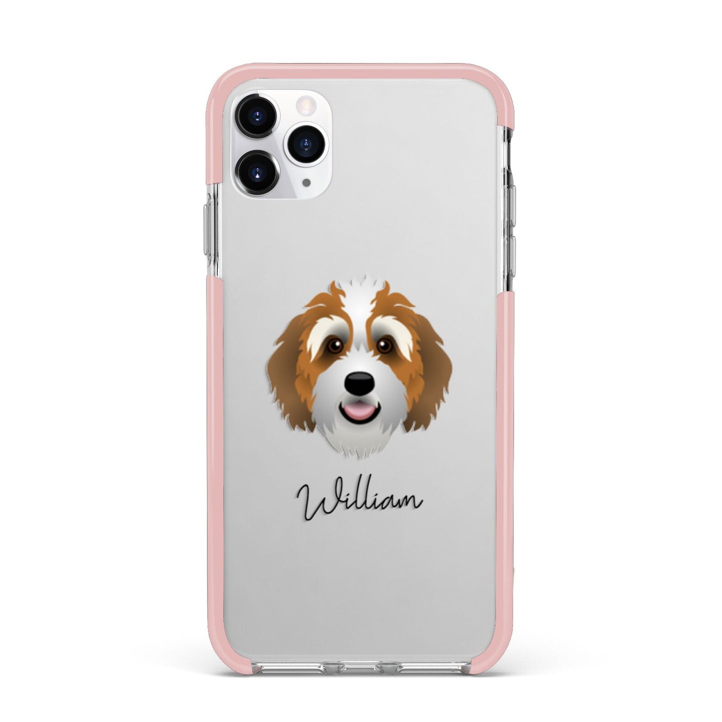 Bernedoodle Personalised iPhone 11 Pro Max Impact Pink Edge Case