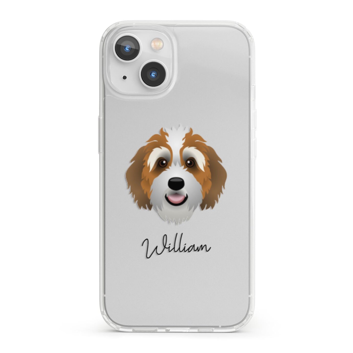 Bernedoodle Personalised iPhone 13 Clear Bumper Case