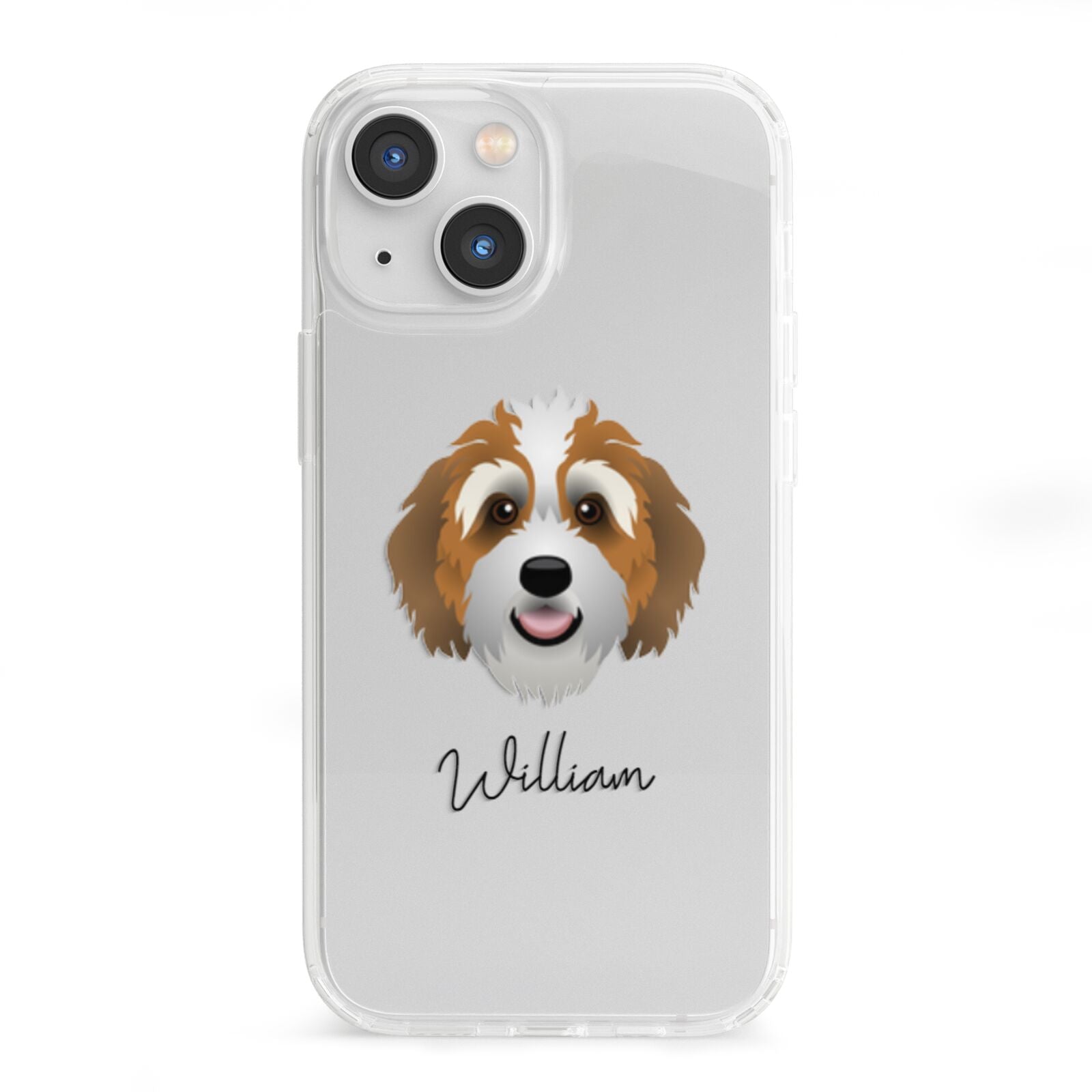 Bernedoodle Personalised iPhone 13 Mini Clear Bumper Case