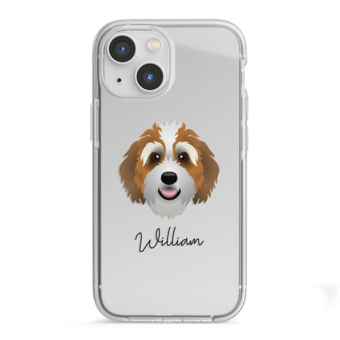 Bernedoodle Personalised iPhone 13 Mini TPU Impact Case with White Edges