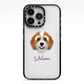 Bernedoodle Personalised iPhone 13 Pro Black Impact Case on Silver phone