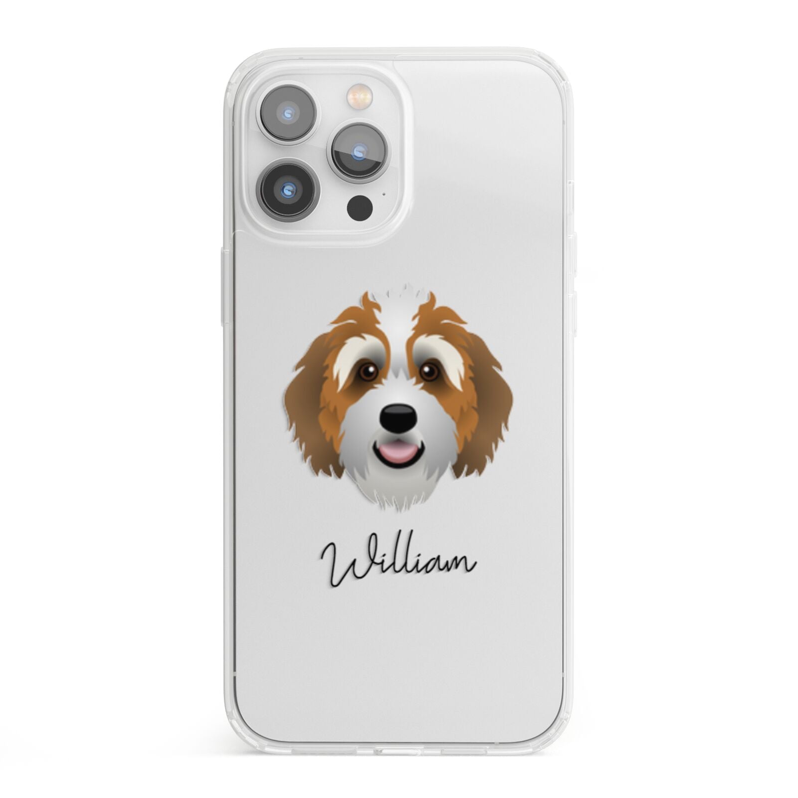 Bernedoodle Personalised iPhone 13 Pro Max Clear Bumper Case