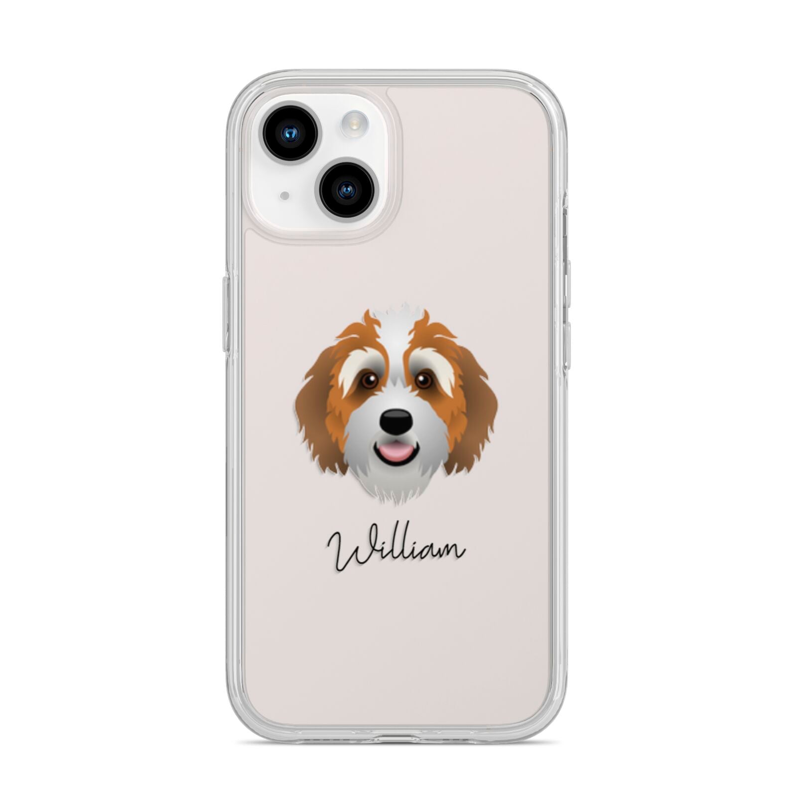 Bernedoodle Personalised iPhone 14 Clear Tough Case Starlight