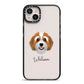 Bernedoodle Personalised iPhone 14 Plus Black Impact Case on Silver phone