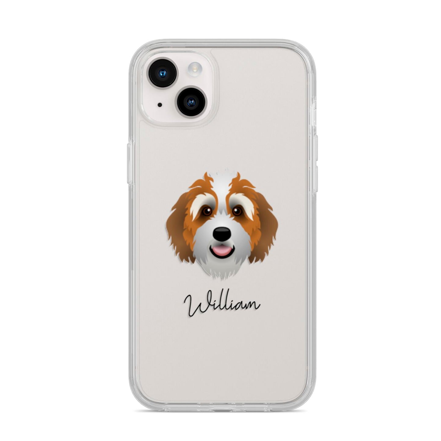 Bernedoodle Personalised iPhone 14 Plus Clear Tough Case Starlight