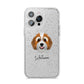 Bernedoodle Personalised iPhone 14 Pro Max Glitter Tough Case Silver