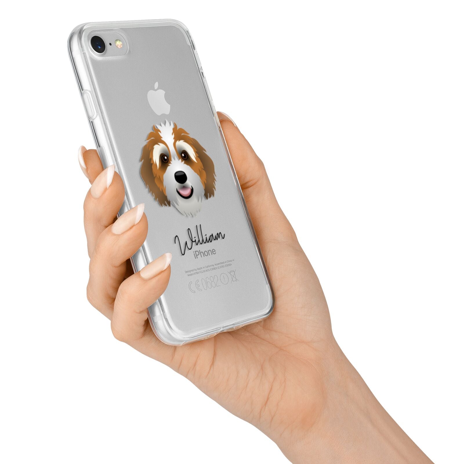 Bernedoodle Personalised iPhone 7 Bumper Case on Silver iPhone Alternative Image