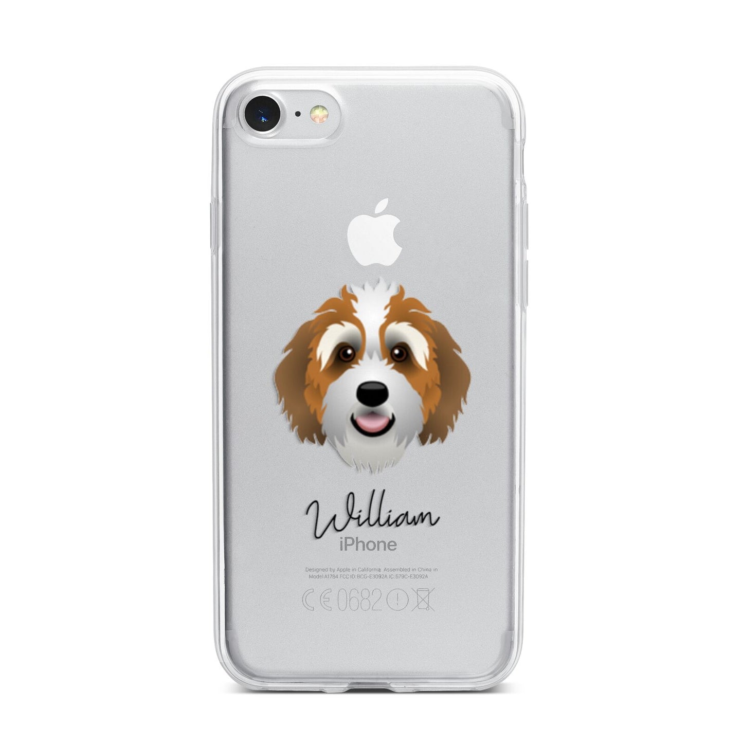 Bernedoodle Personalised iPhone 7 Bumper Case on Silver iPhone