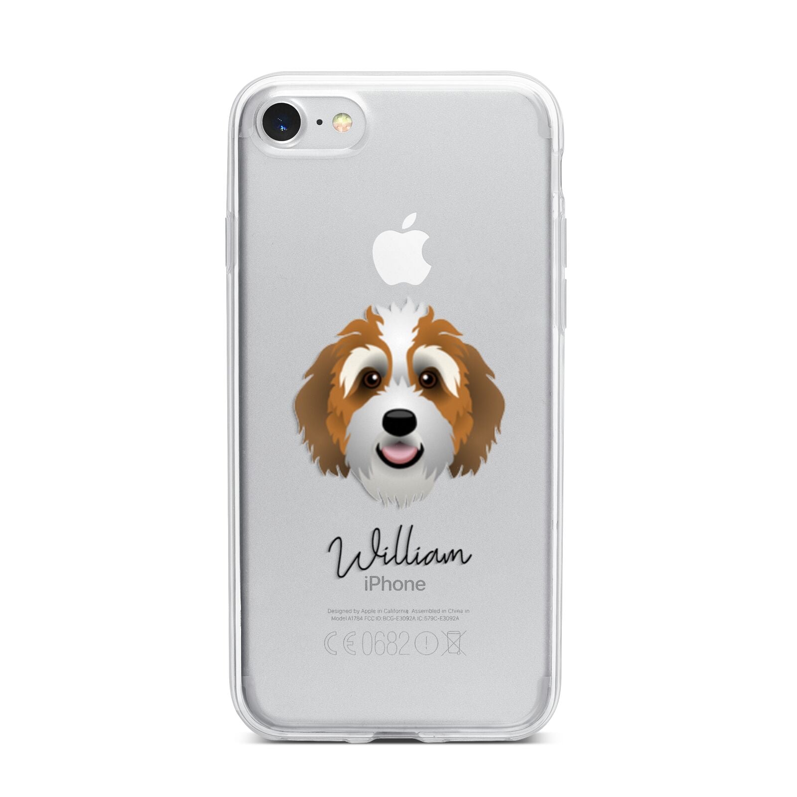 Bernedoodle Personalised iPhone 7 Bumper Case on Silver iPhone