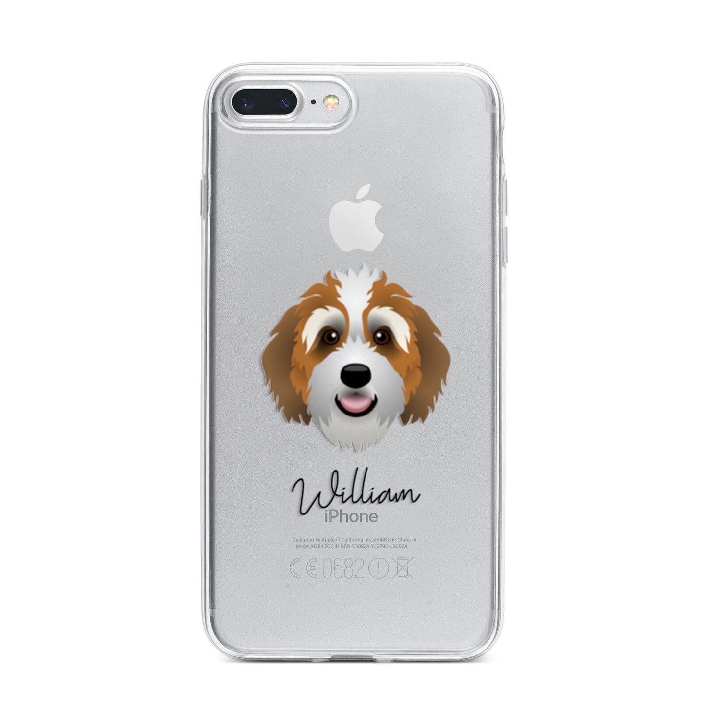 Bernedoodle Personalised iPhone 7 Plus Bumper Case on Silver iPhone